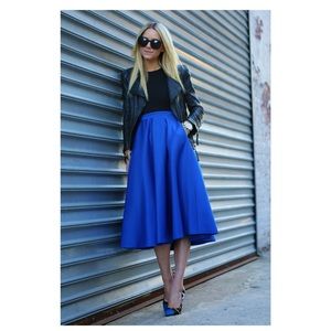 Blue midi skirt
